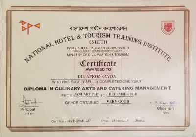 1. Diploma in Culinary Art (NHTTI)